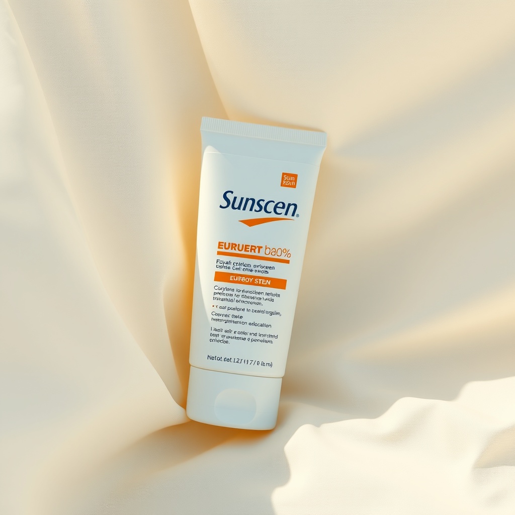 Bir sprey şişesi Sunscreen European tente kumaşına püskürtülüyor