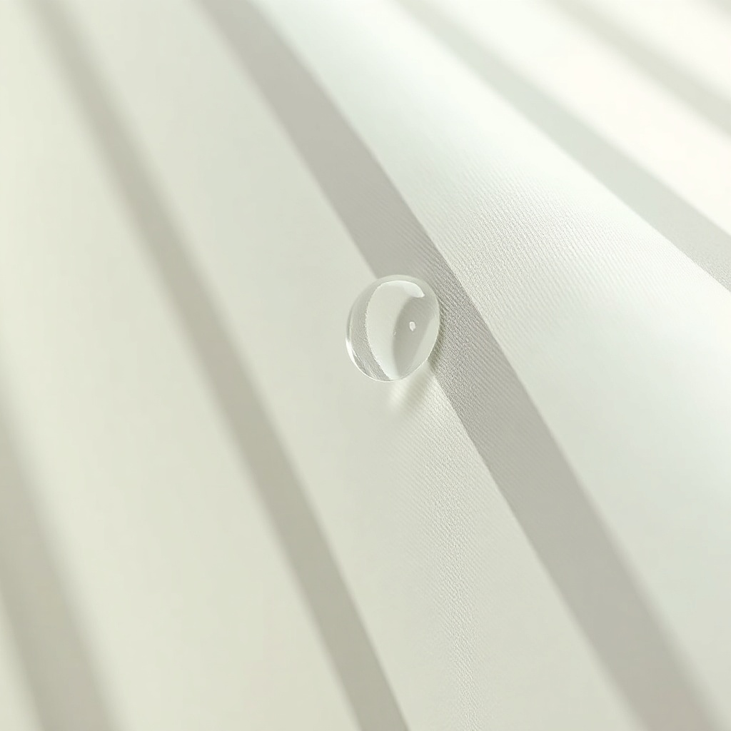 A detailed close-up of Sunscreen European tente fabric showing a striping pattern